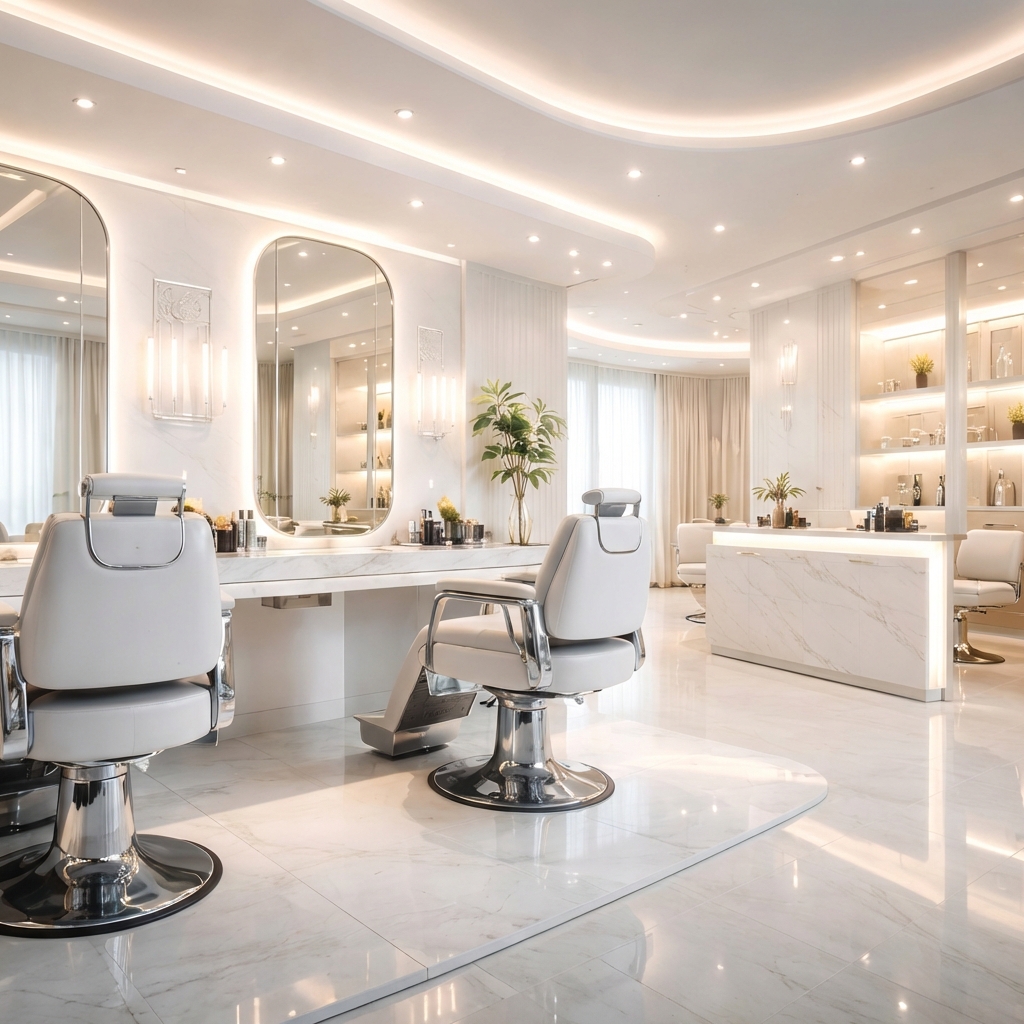 Upscale barbershop interior